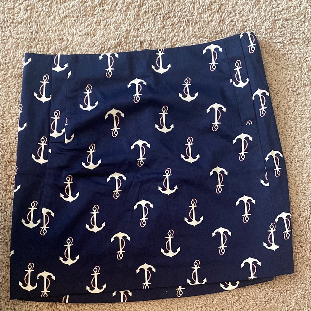 Nautical Navy Skirt with Anchor Print